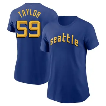 Women's Troy Taylor Seattle Mariners Royal 2023 City Connect Name & Number T-Shirt