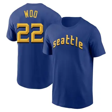 Youth Bryan Woo Seattle Mariners Royal 2023 City Connect Name & Number T-Shirt
