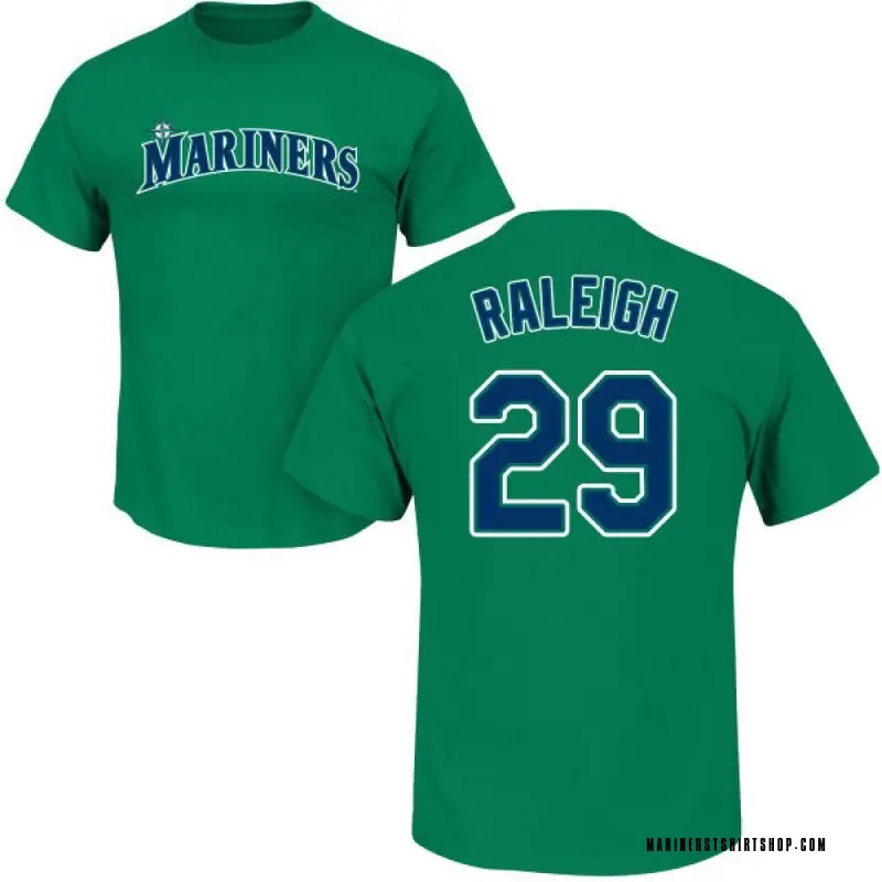 Youth Cal Raleigh Seattle Mariners Roster Name & Number T-Shirt - Green