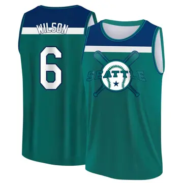 Youth Dan Wilson Seattle Mariners Aqua/Blue Baseball Legend Tank Top