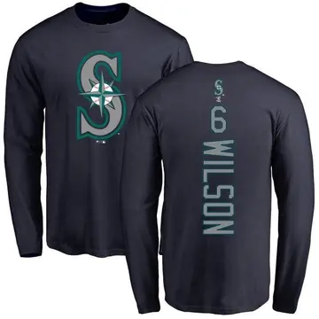 Youth Dan Wilson Seattle Mariners Backer Long Sleeve T-Shirt - Navy