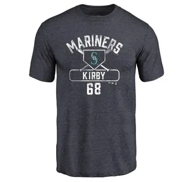 Youth George Kirby Seattle Mariners Base Runner Tri-Blend T-Shirt - Navy