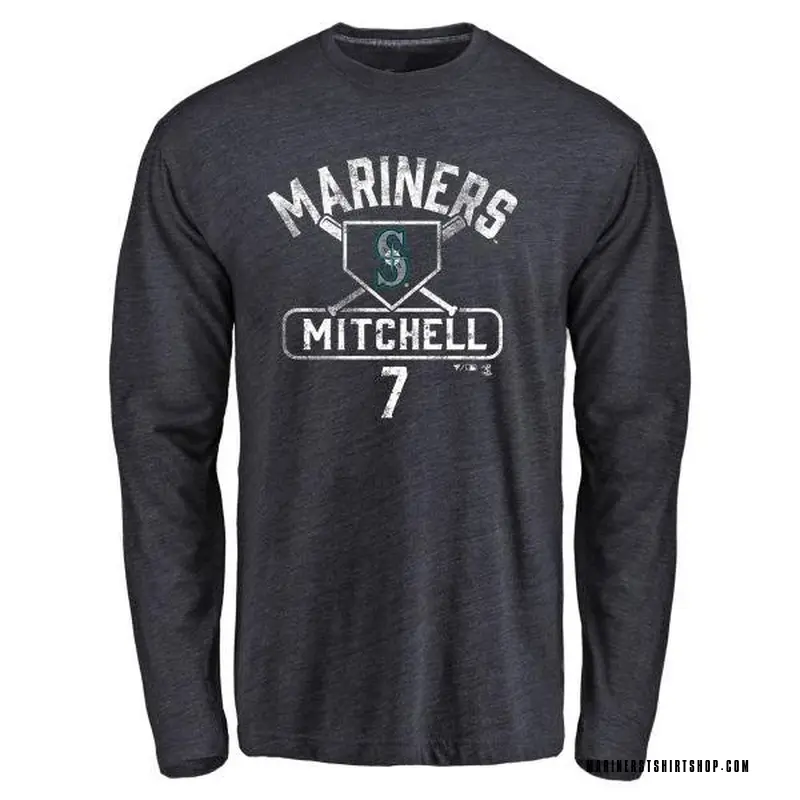 Youth Kevin Mitchell Seattle Mariners Base Runner Tri-Blend Long Sleeve T-Shirt - Navy