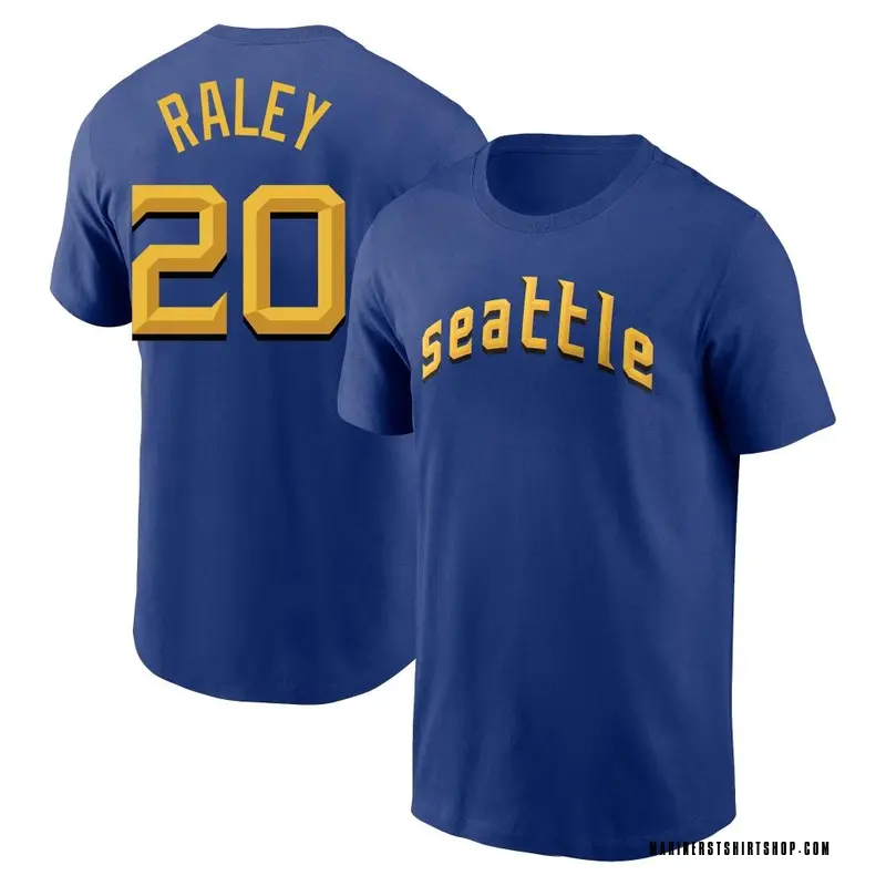 Youth Luke Raley Seattle Mariners Royal 2023 City Connect Name & Number T-Shirt