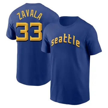 Youth Seby Zavala Seattle Mariners Royal 2023 City Connect Name & Number T-Shirt